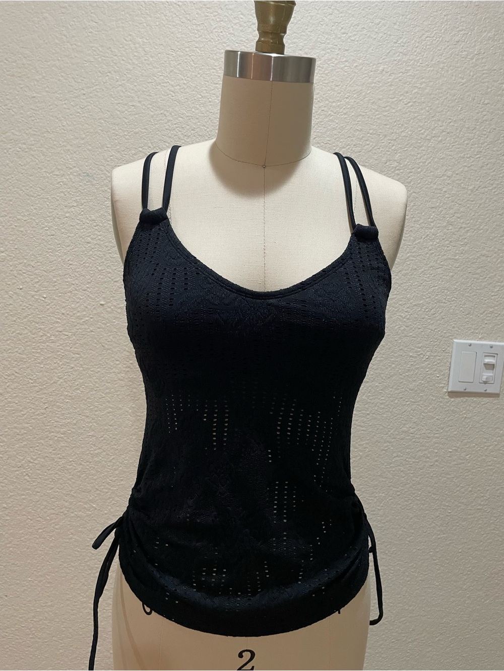 Ninety-Nine Black Double-Strap Knit Tank